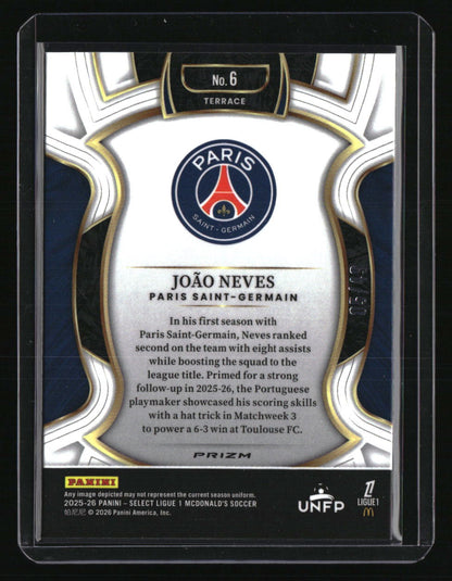 2025-26 Panini Select Ligue 1 João Neves Purple Dragon Scale #/49