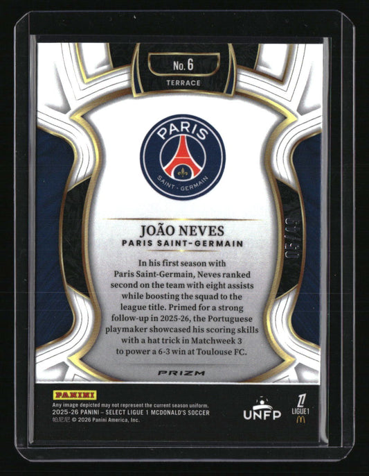 2025-26 Panini Select Ligue 1 João Neves Purple Dragon Scale #/49