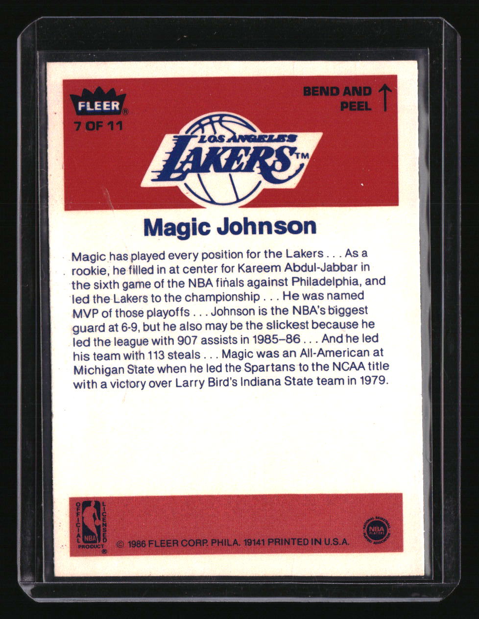 1986-87 Fleer Magic Johnson Stickers
