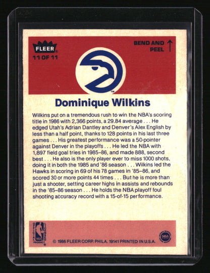 1986-87 Fleer Dominique Wilkins Stickers