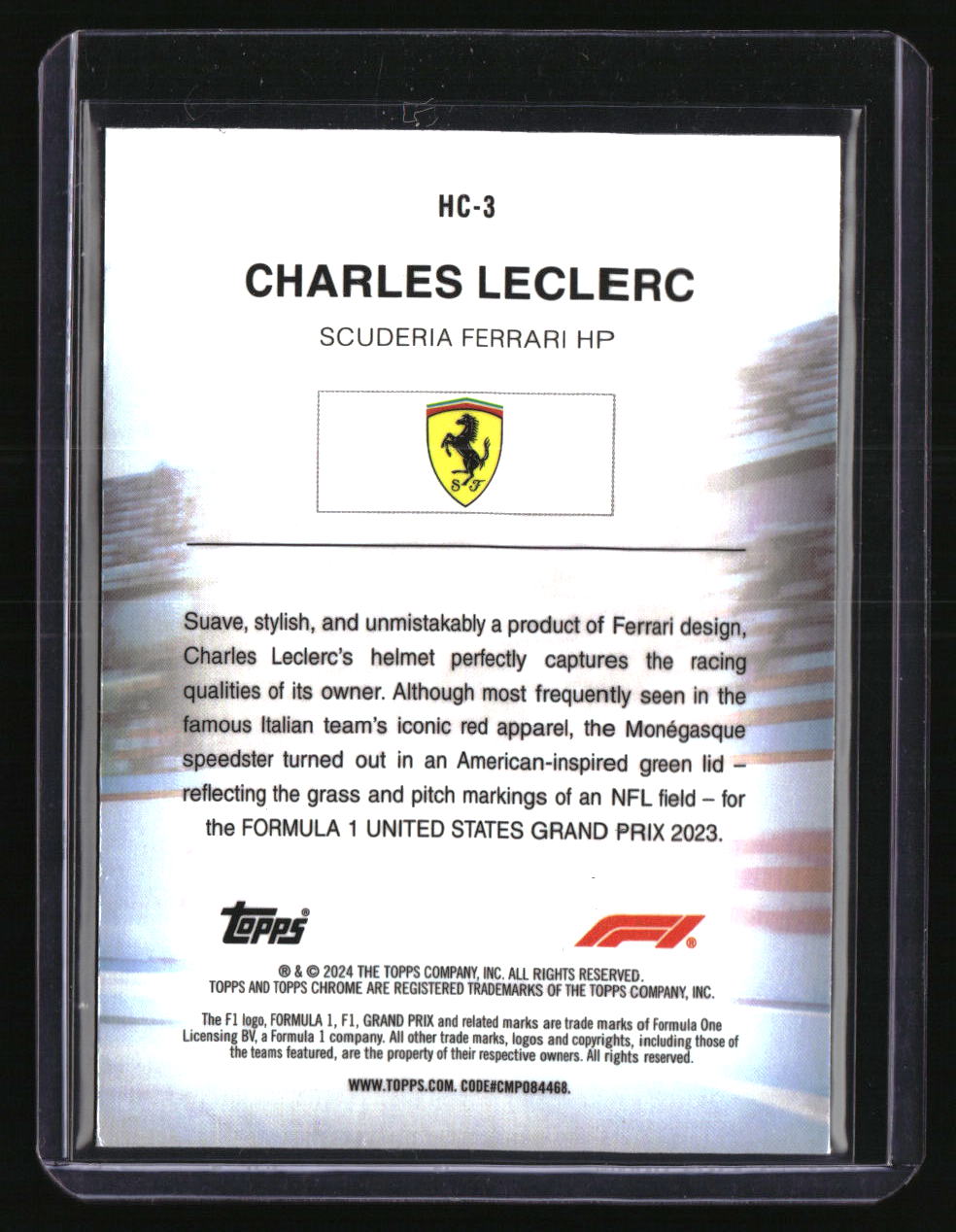 2024 Topps Chrome Formula 1 Charles Leclerc Helmet Collection