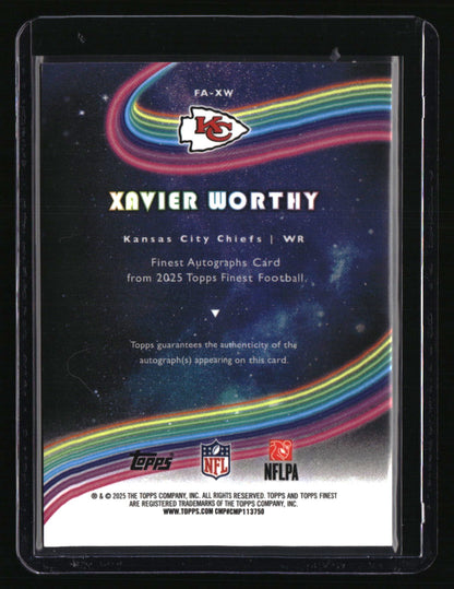 2025 Finest Xavier Worthy Finest Autographs Blue Refractor #/99