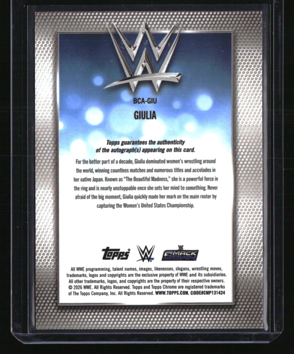 2026 Topps Chrome WWE Giulia Base Autographs Gold Geometric Refactor #/50