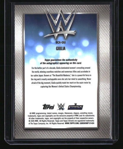 2026 Topps Chrome WWE Giulia Base Autographs Gold Geometric Refactor #/50