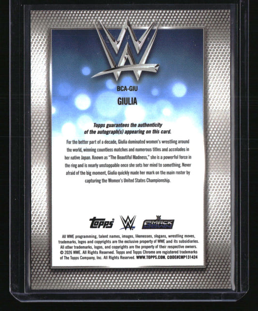 2026 Topps Chrome WWE Giulia Base Autographs Gold Geometric Refactor #/50
