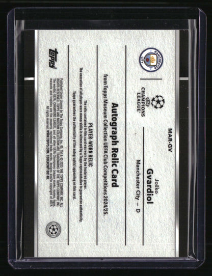 2024-25 Topps Museum Coll UEFA CC Joško Gvardiol Auto Relics Aquamarine #/199
