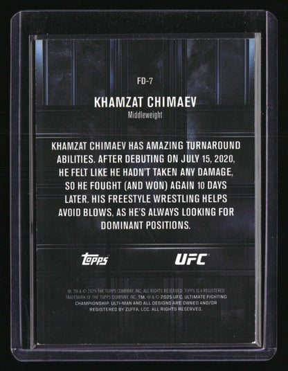 2025 Topps Knockout UFC Khamzat Chimaev Fight DNA Red #/25