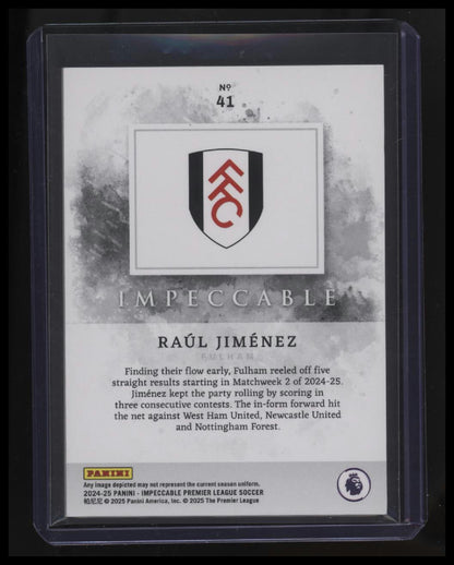 2024-25 Panini Impeccable Premier League Raul Jimenez Gold #/10