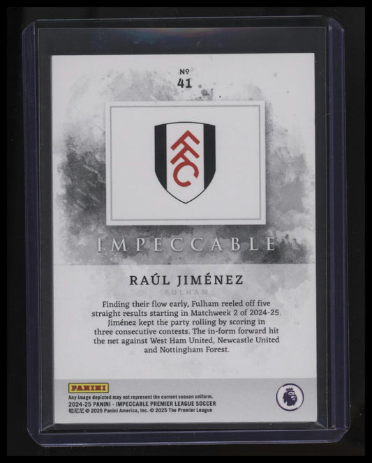 2024-25 Panini Impeccable Premier League Raul Jimenez Gold #/10