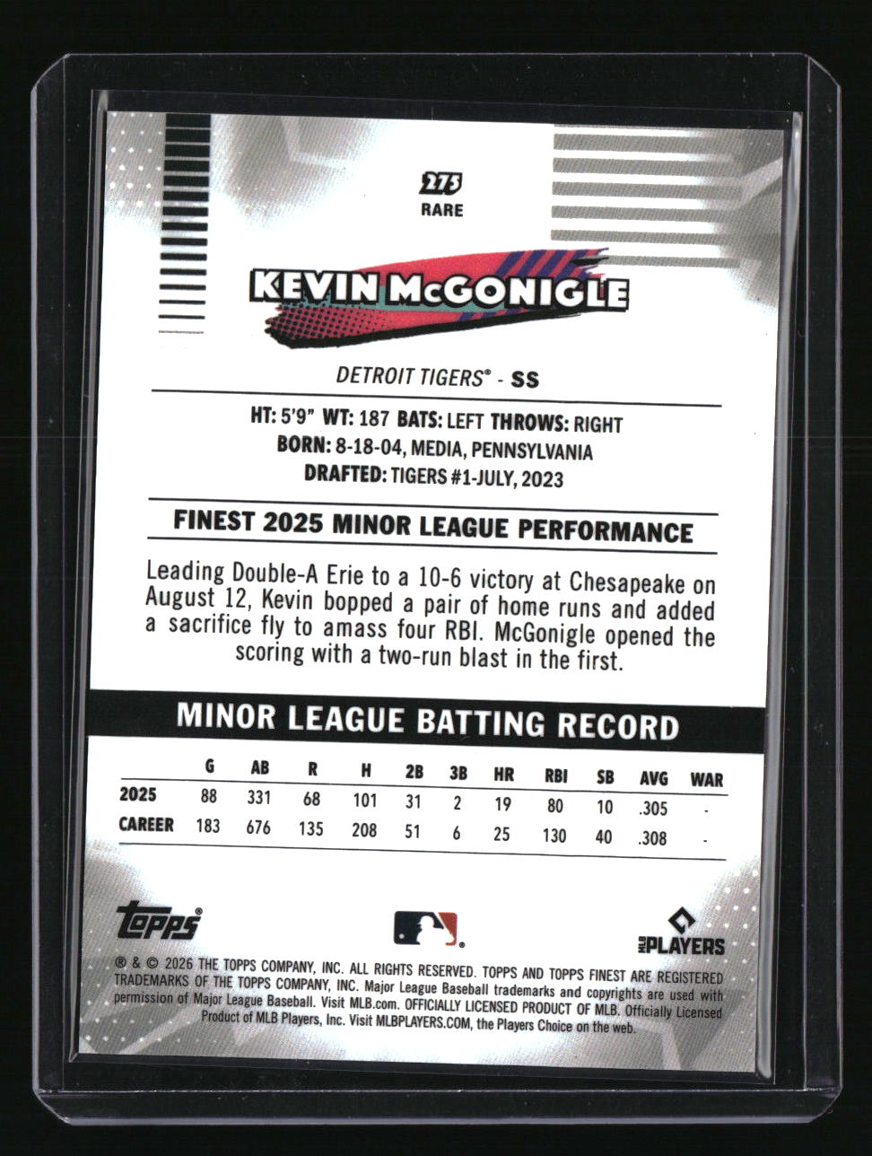 2026 Finest Kevin McGonigle Yellow Rare Refractors #/275