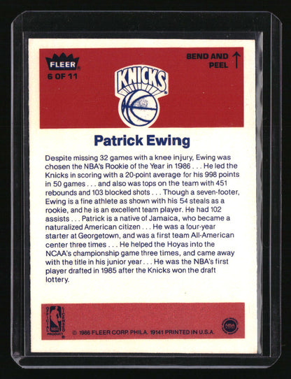 1986-87 Fleer Patrick Ewing Stickers