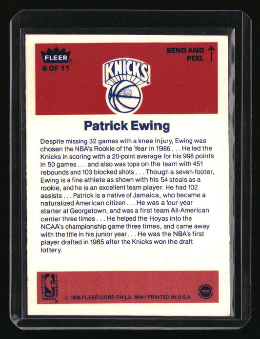 1986-87 Fleer Patrick Ewing Stickers