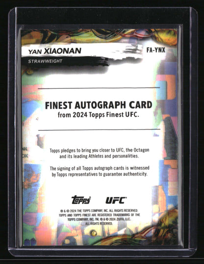 2024 Topps Finest UFC Yan Xiaonan Finest Autographs Blue Checkerboard #/75