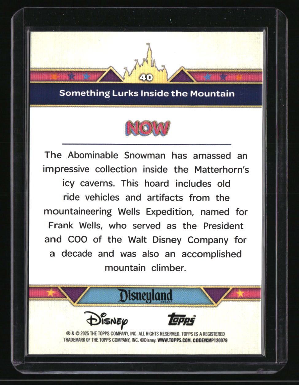 2025 Topps Disneyland Something Lurks Inside the Mountain 70th Anniversary Foil