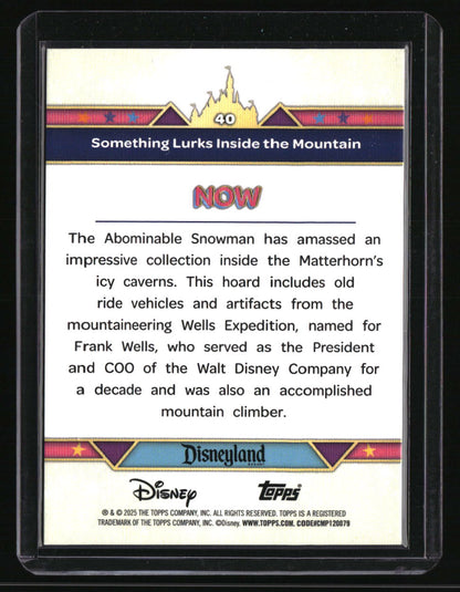 2025 Topps Disneyland Something Lurks Inside the Mountain 70th Anniversary Foil