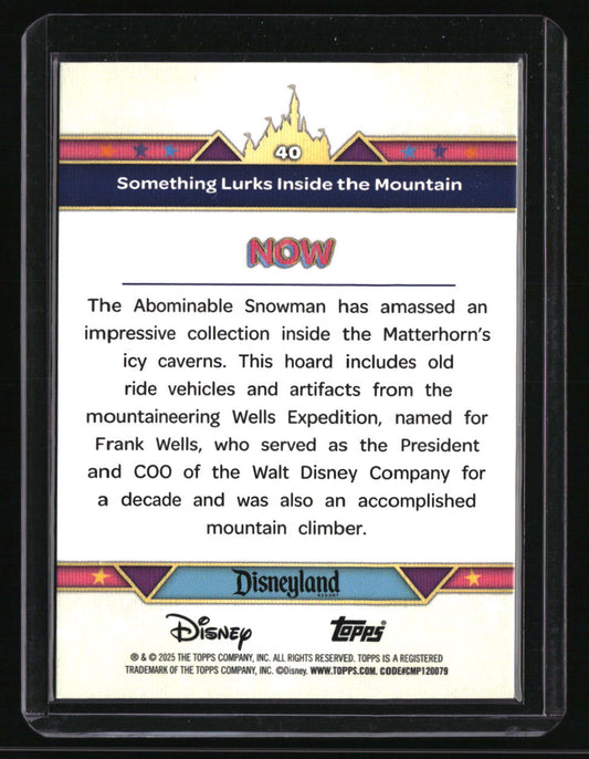 2025 Topps Disneyland Something Lurks Inside the Mountain 70th Anniversary Foil