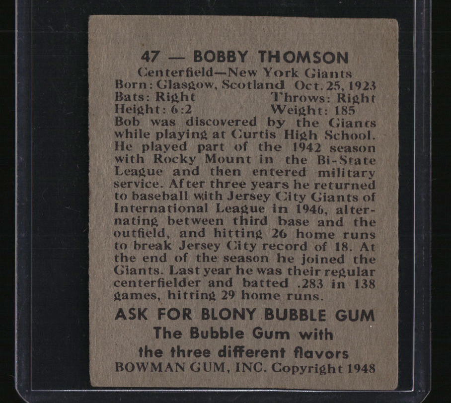 1948 Bowman Bobby Thomson