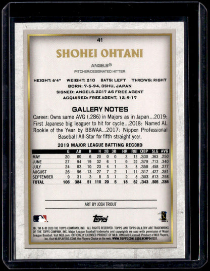 2020 Topps Gallery Shohei Ohtani