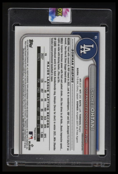 2024 Bowman Chrome Shohei Ohtani Aqua Mojo Refractors #/299