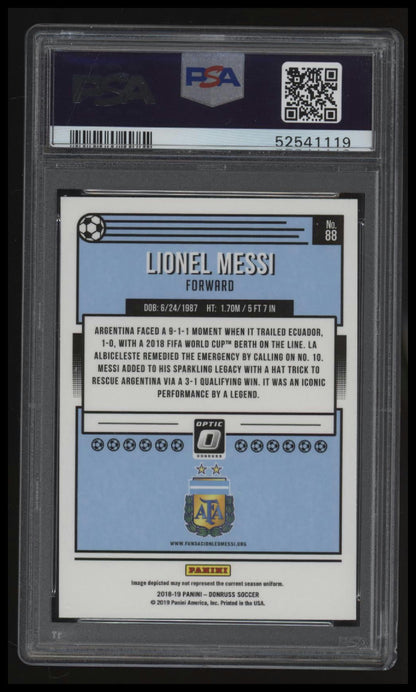 2018 Panini Donruss Lionel Messi Optic PSA 10