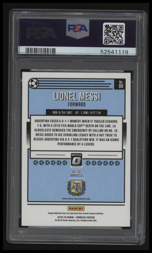 2018 Panini Donruss Lionel Messi Optic PSA 10