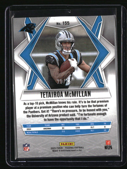 2025 Panini Phoenix Tetairoa McMillan Pink Seismic Prizm #/75