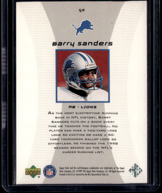 1999 Upper Deck Black Diamond Barry Sanders Diamond Gallery