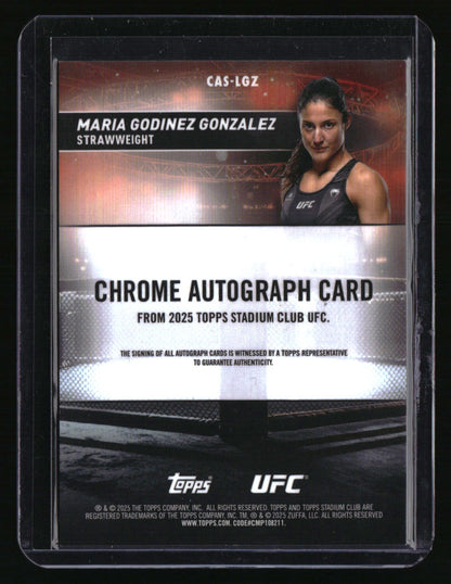 2025 Stadium Club UFC Maria Godinez Gonzalez Chrome Autographs Red #/50
