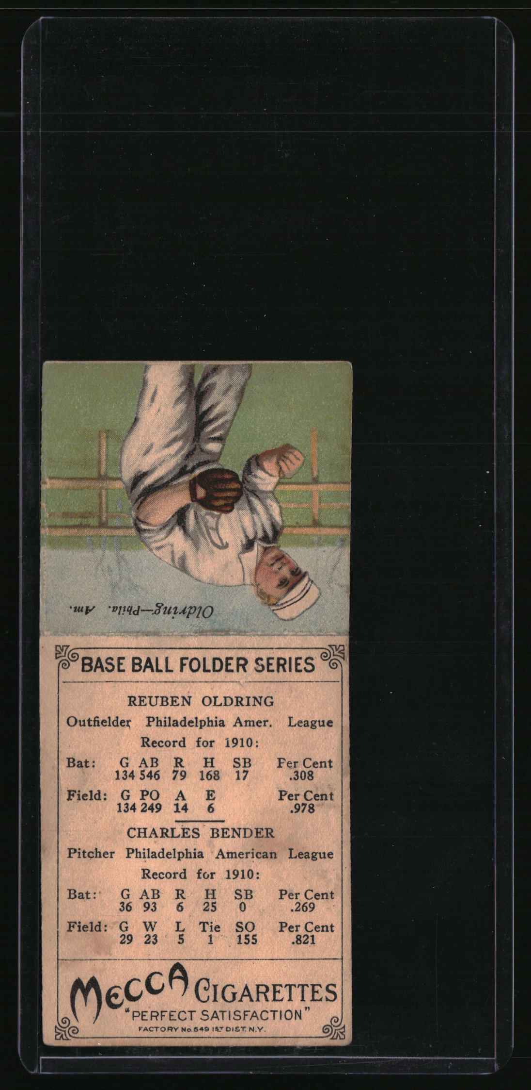 1911 Mecca Double Folders T201 Chief Bender / Rube Oldring