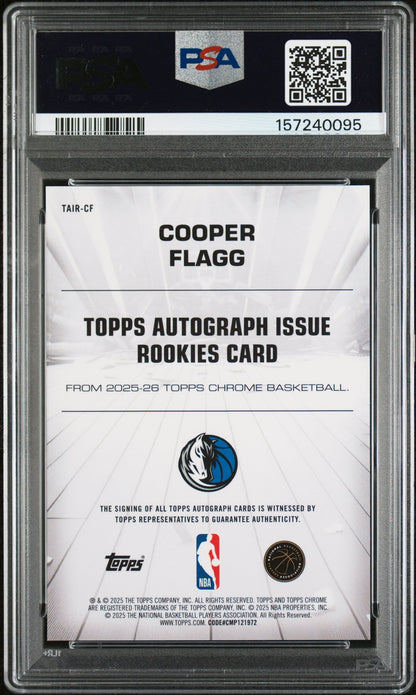2025 Topps Chrome Autograph Issue Rookies Cooper Flagg Green Ref PSA 10
