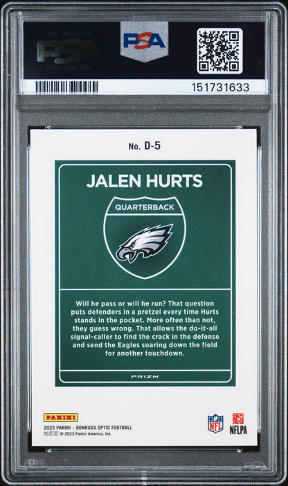 2023 Panini Donruss Optic Downtown! Jalen Hurts PSA 10