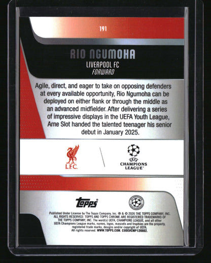 2025-26 Topps Chrome UEFA Club Competitions Rio Ngumoha Radiating Rookies