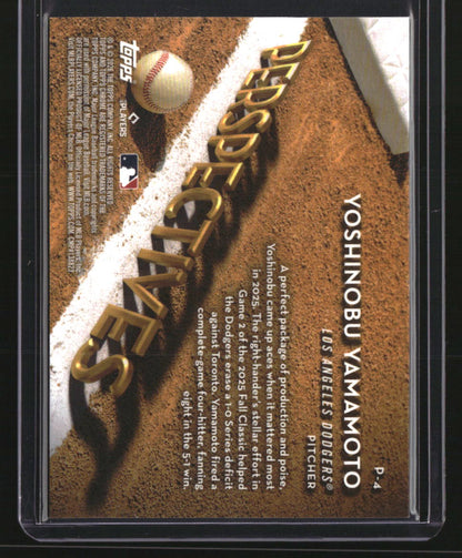 2026 Topps Chrome Logofractor Yoshinobu Yamamoto Perspectives Purple #/75