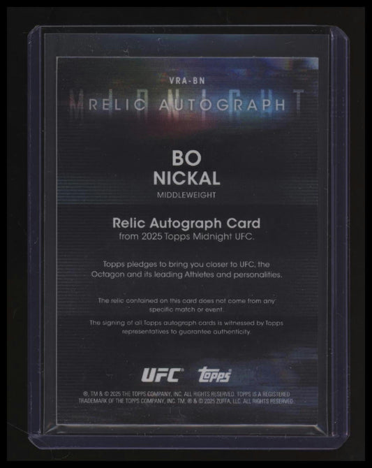 2025 Topps Midnight UFC Bo Nickal Relic Autographs