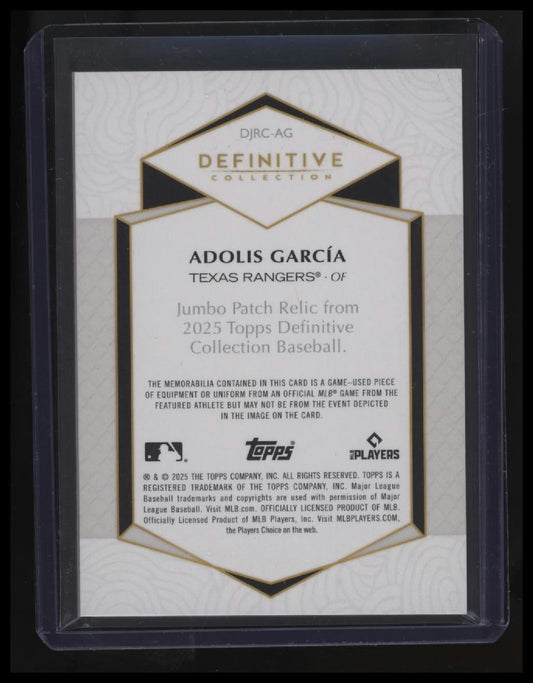 2025 Topps Definitive Collection Adolis García Jumbo Relic Black #/10