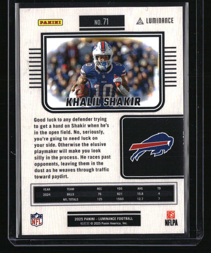2025 Panini Luminance Khalil Shakir Vivid #/10