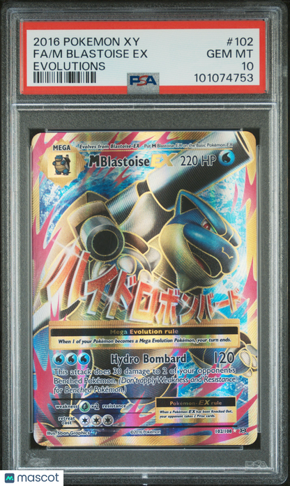 2016 Pokemon Xy Evolutions Fa/M Blastoise Ex Evolutions PSA 10