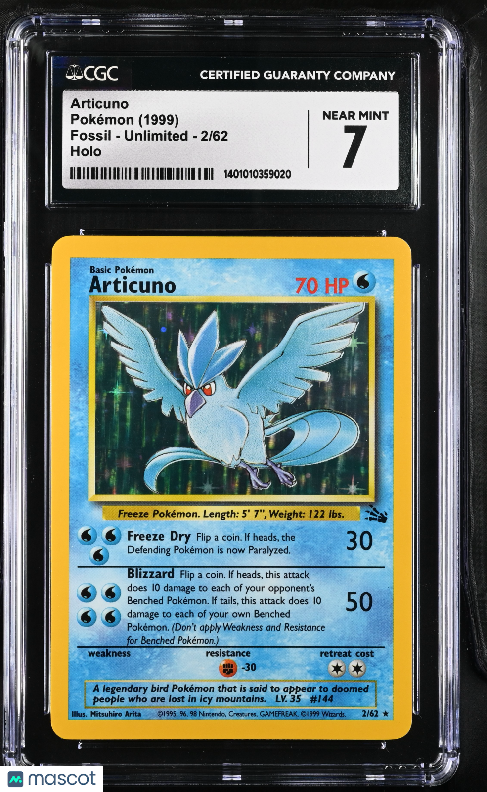 1999 Fossil Articuno CGC 7