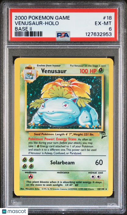 2000 Pokemon Game Base Ii Venusaur-Holo Base Ii PSA 6