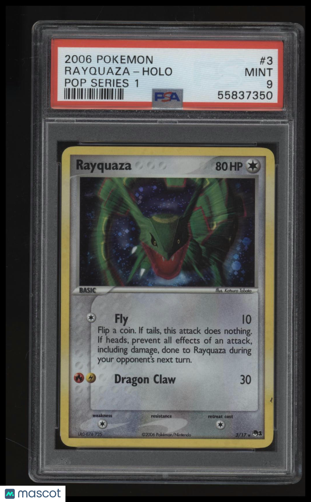 2006 Pokemon Pop Series 1 Rayquaza-Holo Pop Series 1 PSA 9
