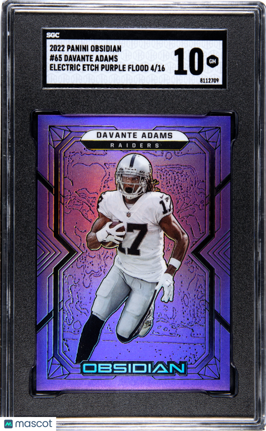 2022 Panini Obsidian Davante Adams Electric Etch Purple Flood /16 SGC 10