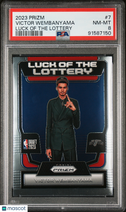 2023 Panini Prizm Luck Of The Lottery Victor Wembanyama PSA 8