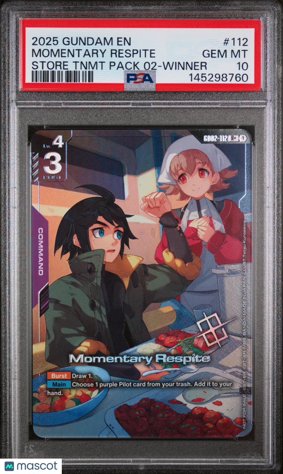 2025 Gundam Store Tournament Pack 02 Momentary Respite Store Winner PSA 10