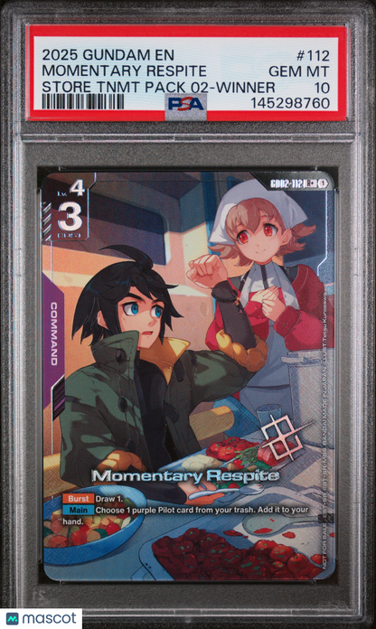 2025 Gundam Store Tournament Pack 02 Momentary Respite Store Winner PSA 10