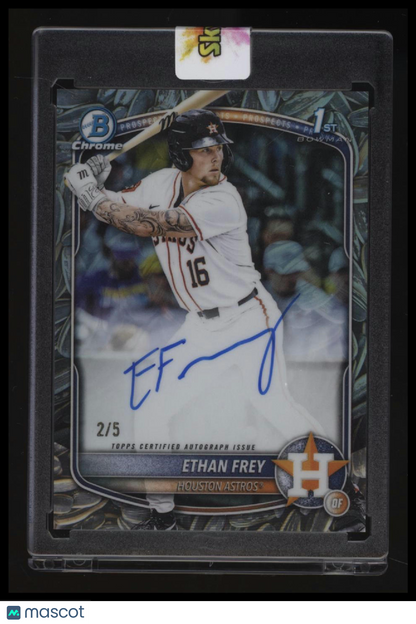 2025 Bowman Draft Ethan Frey Chrome Prospect Auto Sunflower Seeds Refractor #/5
