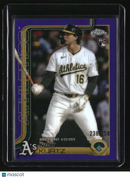 2025 Topps Chrome Update Nick Kurtz Purple Refractors #/250