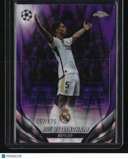 2023-24 Topps Chrome UEFA CC Jude Bellingham Purple Ray Wave #/175