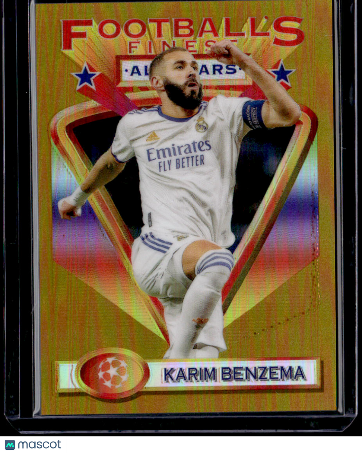 2021-22 Topps Finest Flashbacks UEFA Champions League Karim Benzema Gold #/50