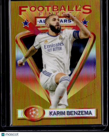 2021-22 Topps Finest Flashbacks UEFA Champions League Karim Benzema Gold #/50