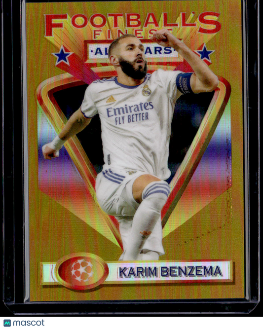 2021-22 Topps Finest Flashbacks UEFA Champions League Karim Benzema Gold #/50
